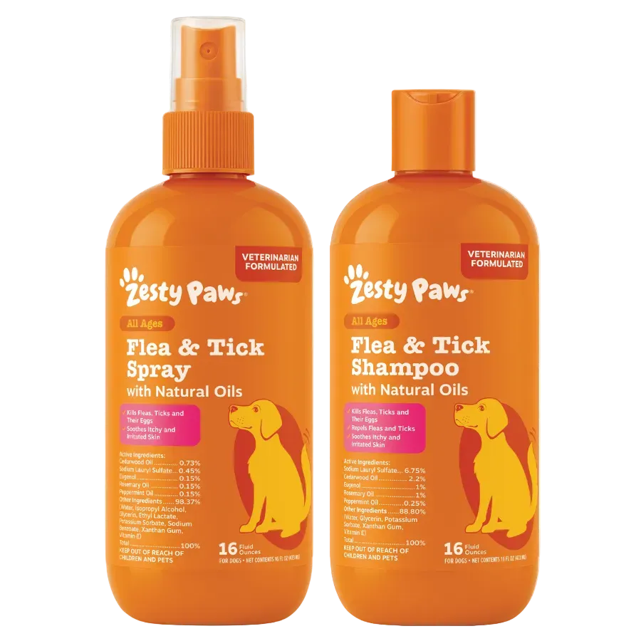 Flea & Tick Shampoo + Spray | Bundle for Dogs